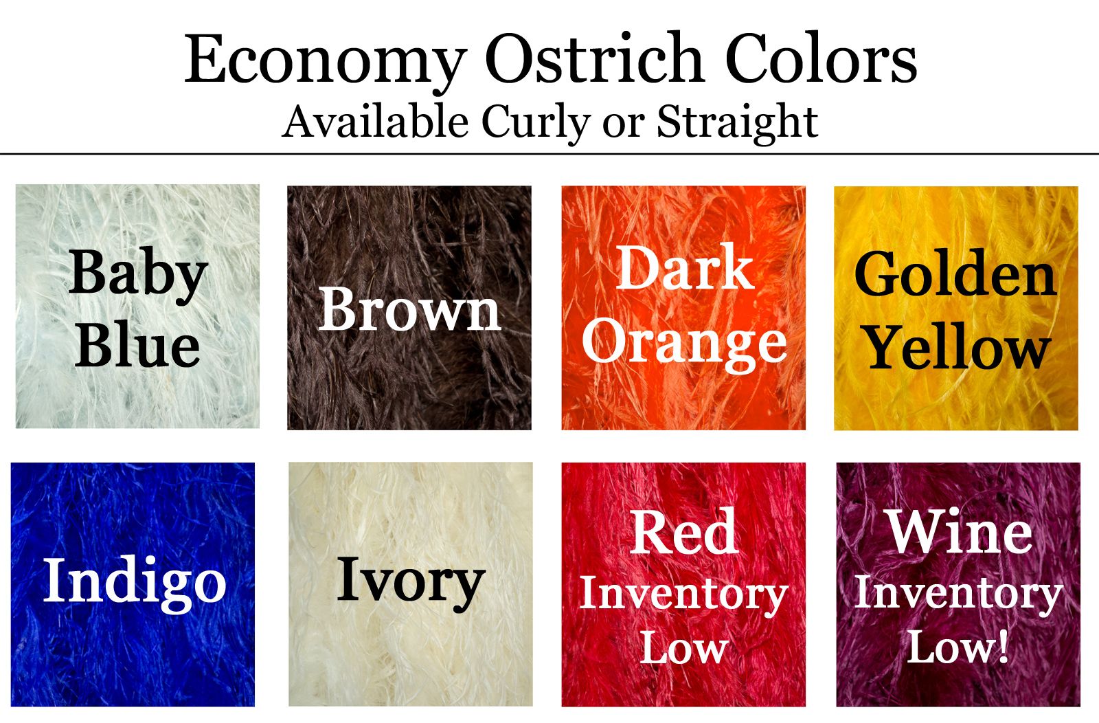 Economy Ostrich Curly 36 Length DIY Puffs Choose Your Quantity