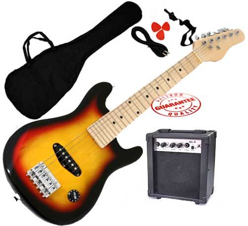 Kids Electric 30 Guitar Package Sunburst Amp Bag More