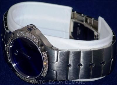 New Mens Movado SE Sports Edition Blue Dial 0604702 1 0ct Diamond