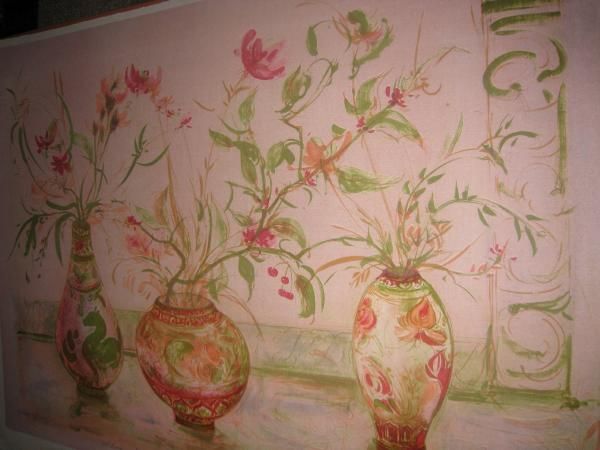 Edna Hibel Signed Artist Proof Lithograph Chinese Vases