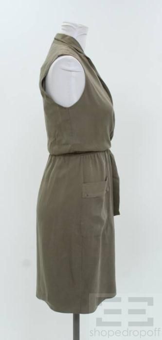 Elie Tahari Taupe Sleeveless Tie Front Dress Size US 0