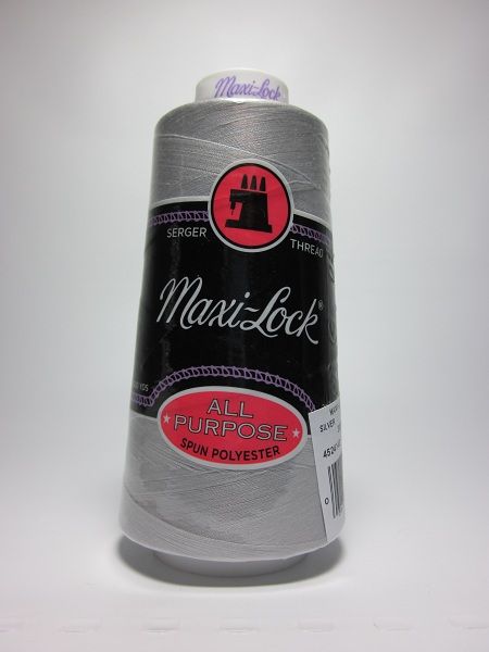 Maxi Lock Polyester Serger Thread 3000 Yard Cone Solid Silver Light