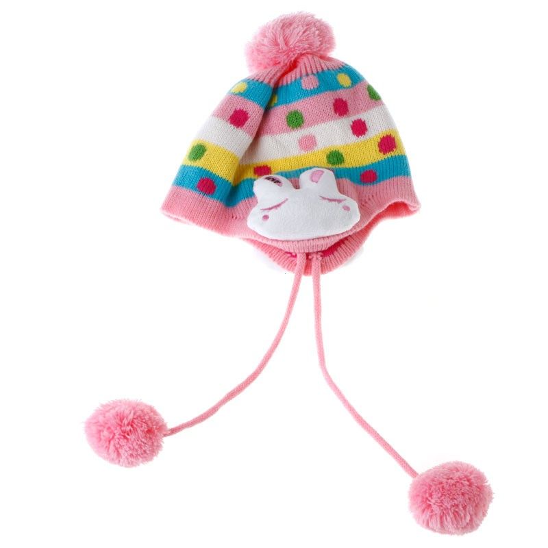 Cute Kid Boys Girls Babys Bunny Ear Knit Wool Winter Cap Hat Beanie