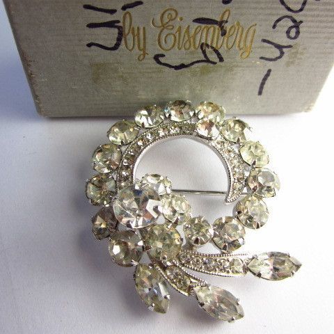 Eisenberg Ice Sparkling Rhinestone Vintage Brooch Pin