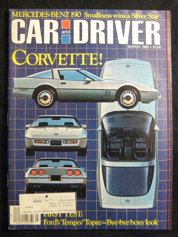  Car and Driver Magazine March 1983 Corvette