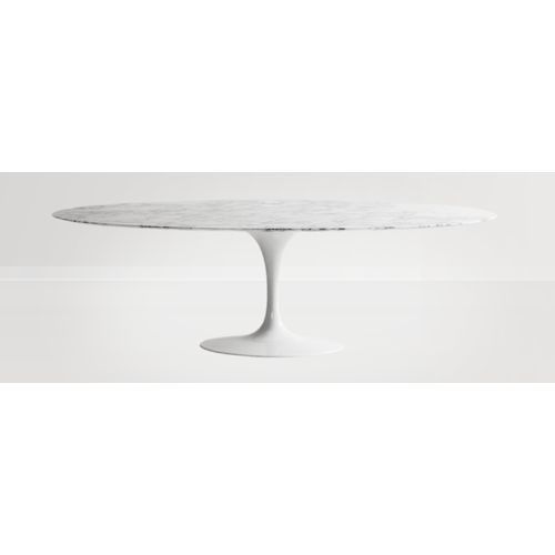 Eero Saarinen Tulip Style Oval Dining Table 78 Marble Mid Century
