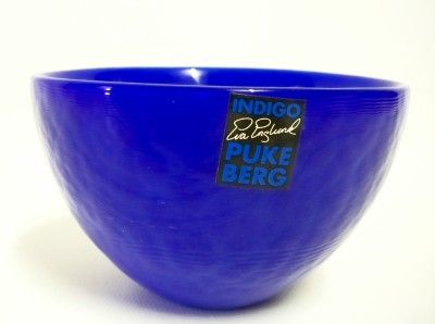 eva englund pukeberg signed bowl indigo