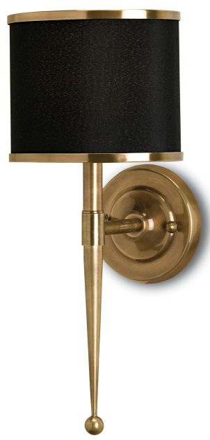 Currey Co Company Primo Wall Sconce 5021 Antique Brass Black Pair NIB