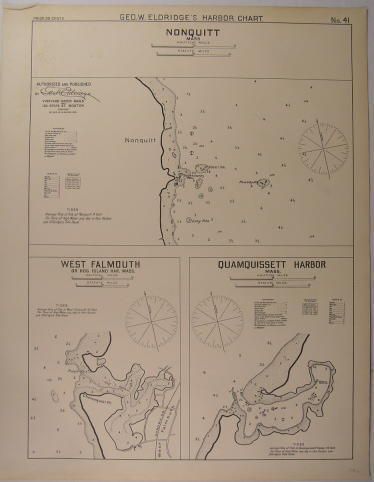 Falmouth Nonquitt Quamquisset 1907 Eldridge antique folio harbor