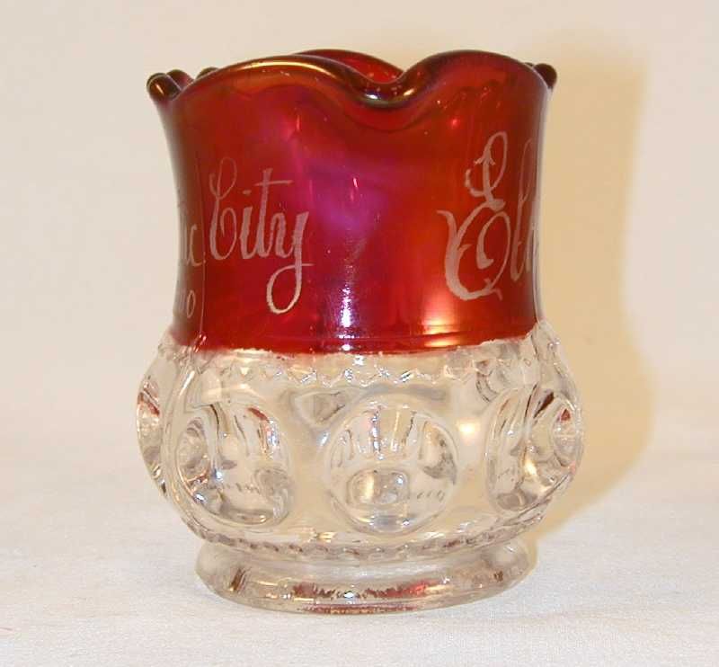 1900 Ruby Flash Glass Creamer Atlantic City Elizabeth