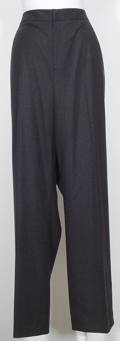 Ellen Tracy Charcoal Stretch Wool Flannel Pants 22