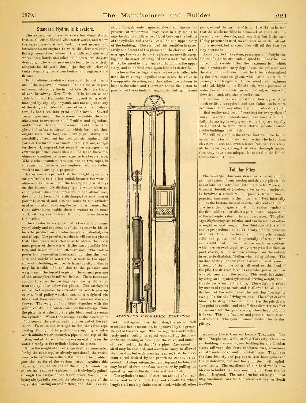  Hale Standard Hydraulic Elevators Otis Brothers Co Broadway Vintage