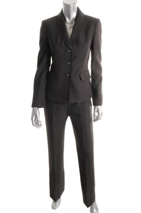 Evan Picone New Middleton Black 2 PC Three Button Blazer Pant Suit 4