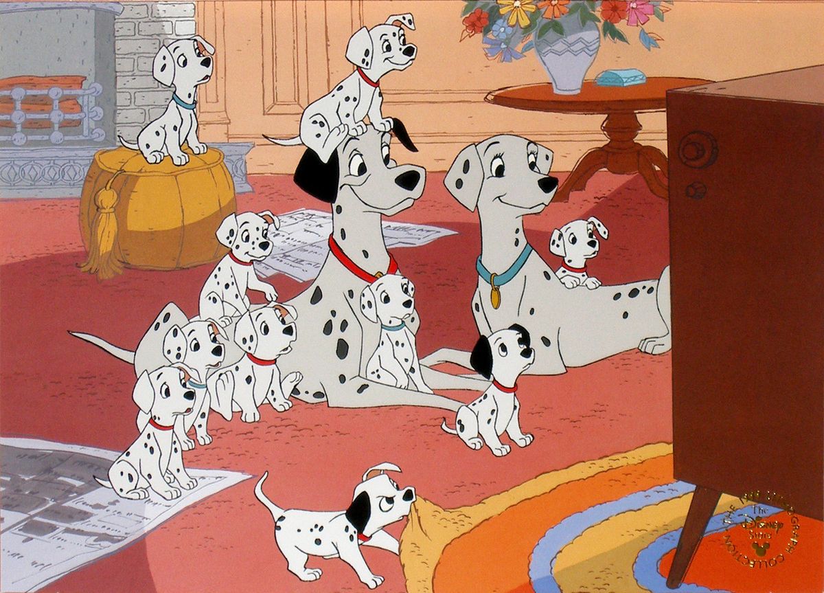  101 Dalmatians 1999 11” x 14” Litho with Mat Envelope