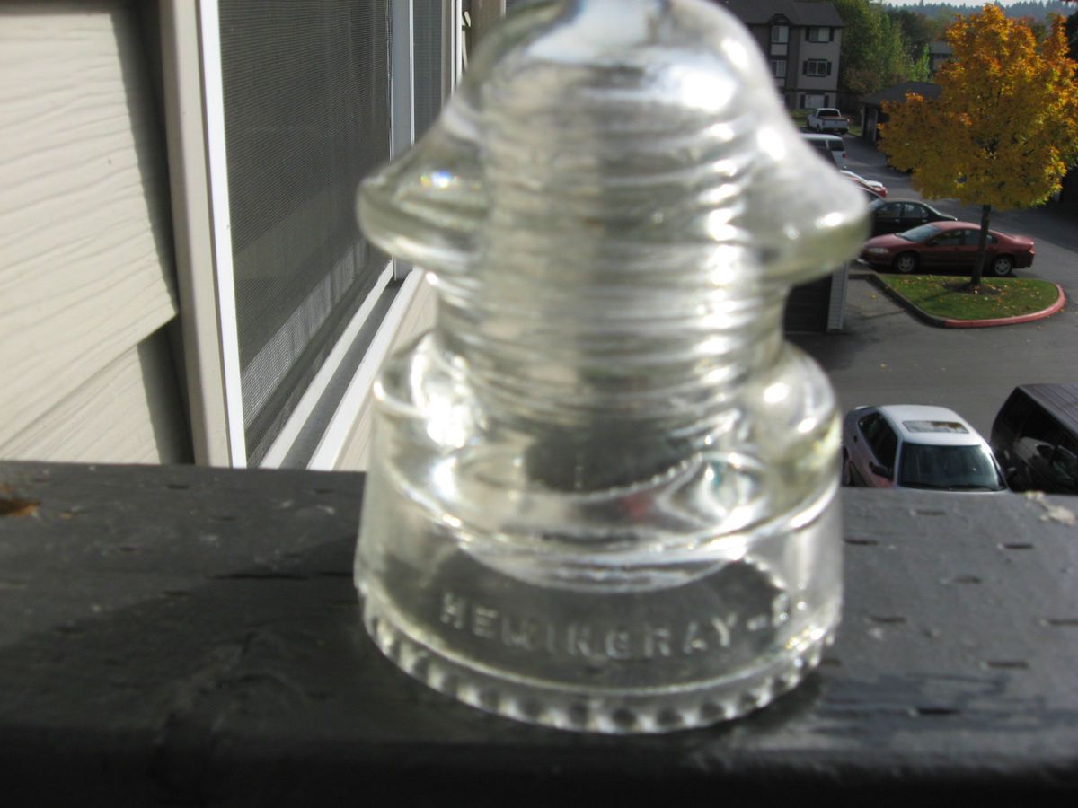 Hemingray antique glass electrical telephone pole insulator topper