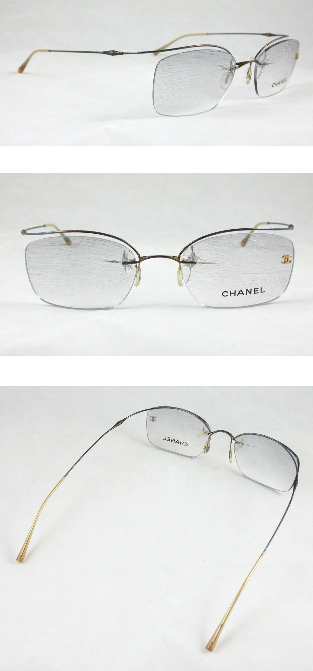 Authentic Chanel 2036 Eyeglasses Frame Made in Italy Broken Lense 50