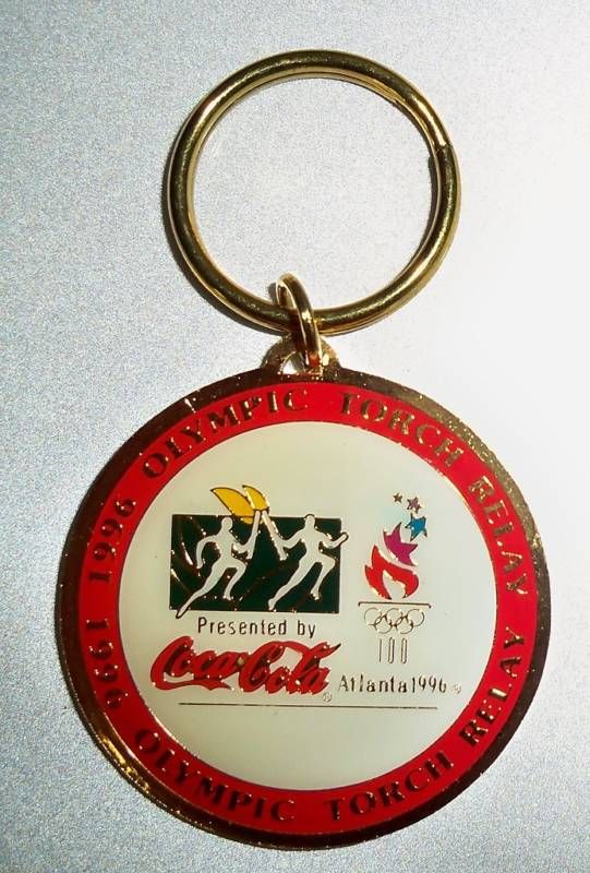  1996 Atlanta Coca Cola Torch Relay Key Ring Large