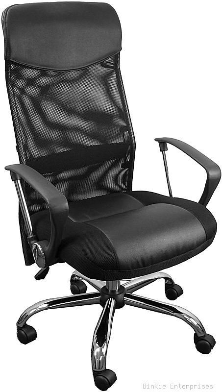 Black High Back Mesh Leather Computer Office Desk Chair