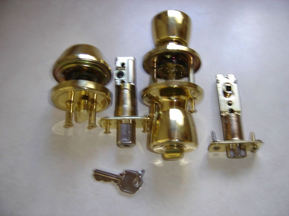 Entry door lock set dead bolt and door lock combo brass door lock