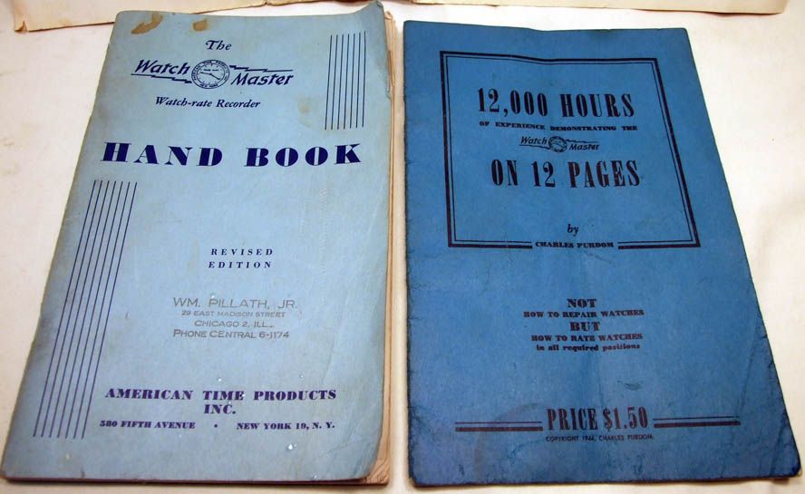 1950s Era Watch Makers Hand Books and Literature