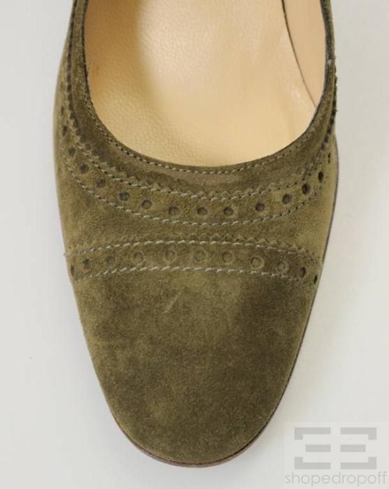 Ellen Tracy Khaki Suede Asia Pumps Size 8M