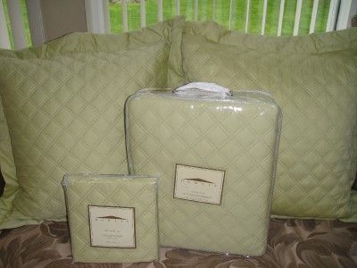 Domain F Queen Quilt Coverlet Sham 2EURO PIL Lime 4pc