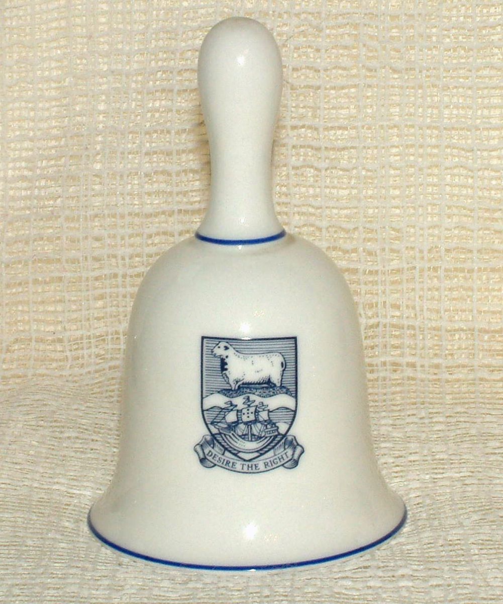 Wedgwood Bone China Table Bell with Falkland Islands Crested Coat of