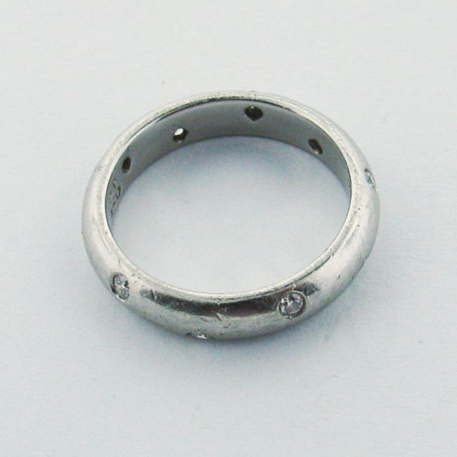 Estate Tiffany Co Etoile Platinum Diamond Wedding Ring