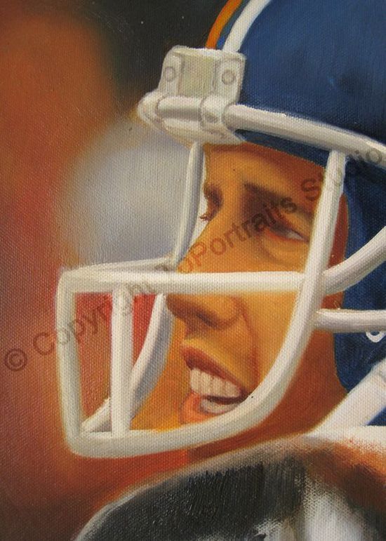 John Elway Denver Broncos Original NFL Art Oil Painting