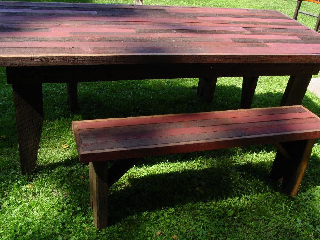  Repurposed Country Barn Wood Farm Farmers Farmhouse Table dining bench