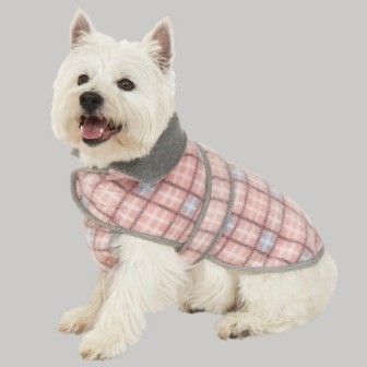Fashion Pet Plaid Blanket Coat Dog Jacket Pink New