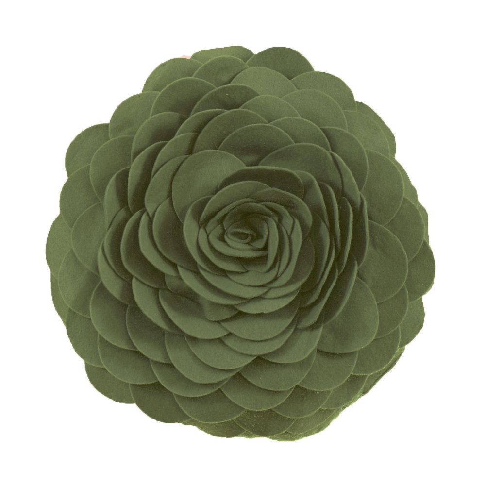 Evas Fleurs de Jardon Decorative Throw Pillow 13 Round Kiwi Green