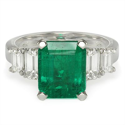 51 cttw Emerald Emerald Cut Diamond Engagement Ring