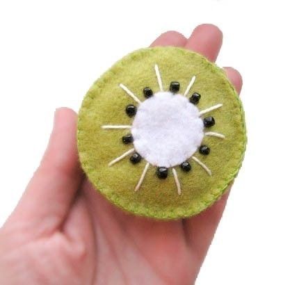 Emery Pincushion Kiwi Wool Felt Keep Your Needles Sharp Emery Mineral