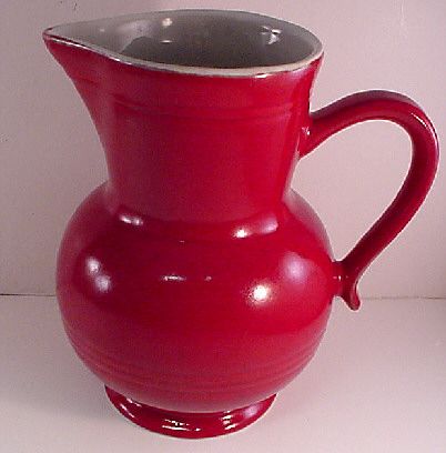 Emile Henry 1.5 Qt Cerise Red 7.25 Pitcher France EUC