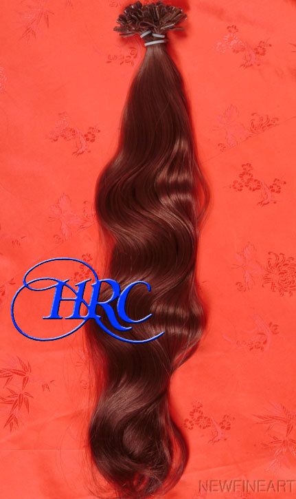 200 Hair Extension Nail U Tip Pre Bonded Auburn Human Glued European