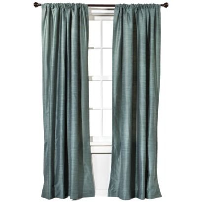 Target Home Blue Lined Faux Silk Window Curtain Panel 54x95