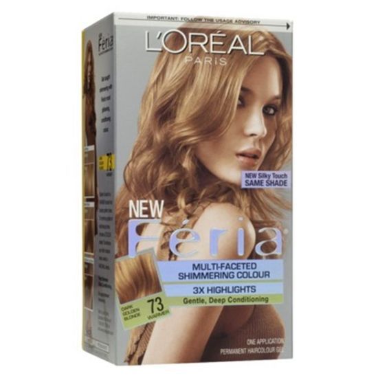 Loreal Feria Hair Color 3X 73 Dark Golden Blonde Kit