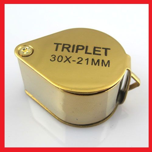 Gold Jeweler Eye Loupe Loop Magnifying Magnifier 30x21mm