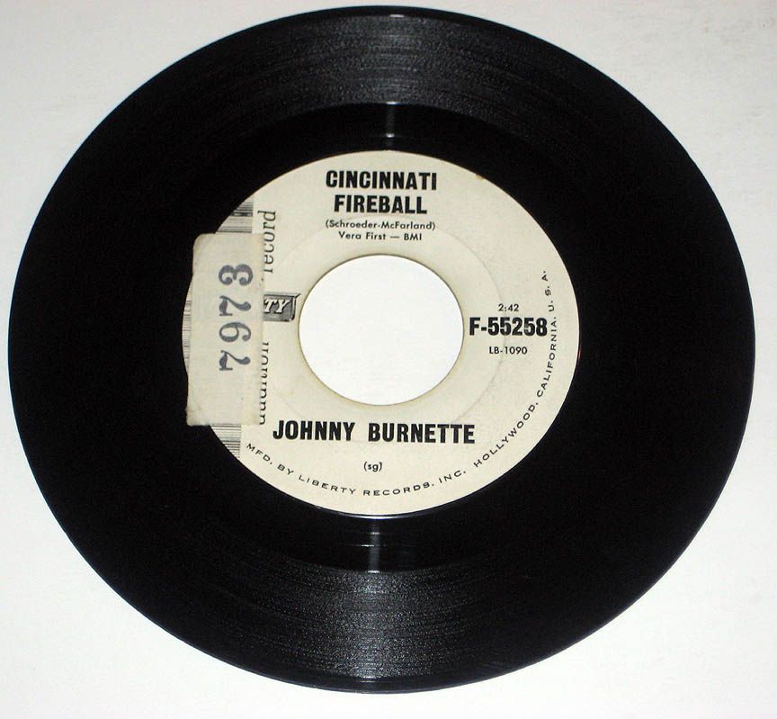 45rpm Johnny Burnette Dreamin Cincinnati Liberty Sampl