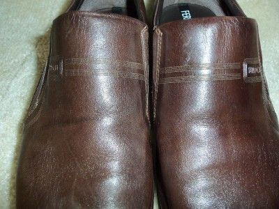 Mens Shoes Ferracini 24H 11 12 Brown Leather Slip Ons Made Brazil