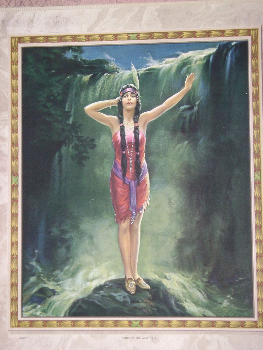 Vintage Indian Maiden Sample Calendar The Song of The Waterfall by