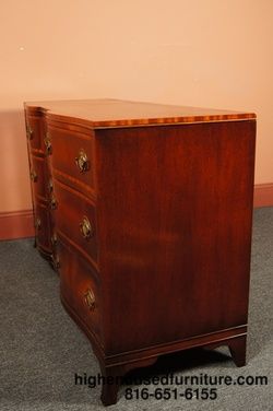 Fancher Banded Mahogany Duncan Phyfe 60 Triple Dresser