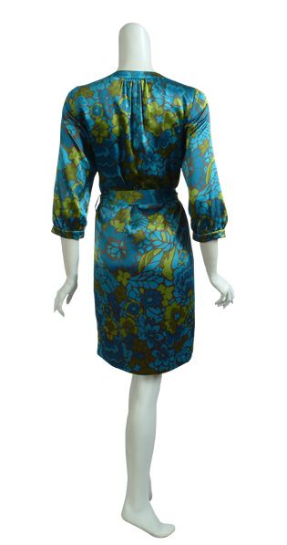 ESCADA Tropical Floral Print Silk Belted Dress 34 4 New