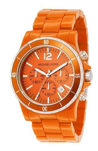 New Michael Kors Orange Acrylic Chronograph Oversize Watch MK5273