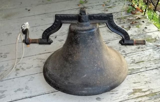  Antique Cast Iron Pump Fire Engine Seneca Falls BELL Church School