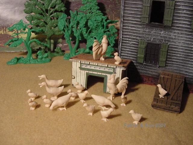 Marx Original Chickens Farm Set Rev War Fort Apache Alamo Western WWII