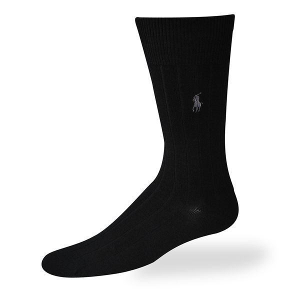 Polo Ralph Lauren mens socks Dress Merino Wool black 3 pairs