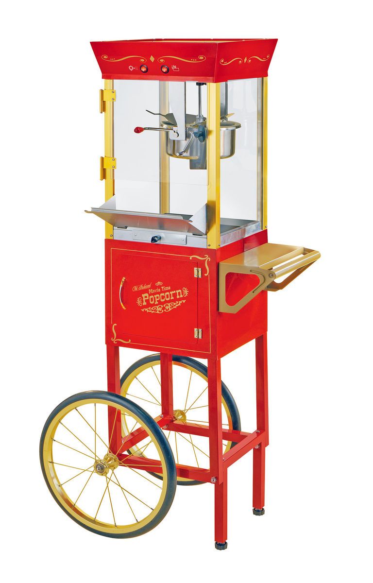 VENDOR STYLE POPCORN MAKER MACHINE OLD FASHIONED CONCESSION CART STAND