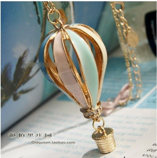 1X Retro Fire Balloon Vintage Long Sweater Chain Pendant Costume